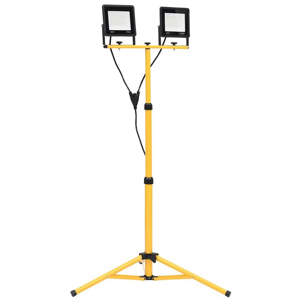 vidaXL Foco LED con trípode 2x50 W blanco frío