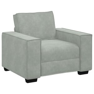 vidaXL Sill&oacute;n sof&aacute; gris claro 100x78x84 cm terciopelo