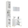 vidaXL Set muebles de ba&ntilde;o 3 piezas madera contrachapada blanco brillo