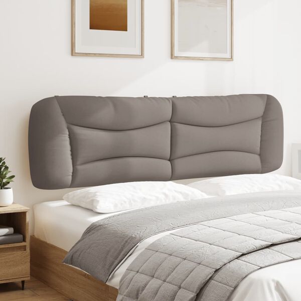 vidaXL Cabecero de cama acolchado Hvar tela gris taup&eacute; 180 cm
