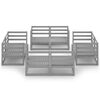 vidaXL Muebles de jardín 8 piezas gris madera de pino maciza