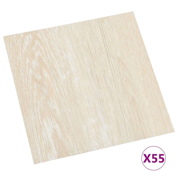 vidaXL Tableros de Suelo 55 pcs Beige 5,11 m&sup2; PVC