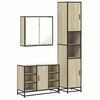 vidaXL Set de muebles de ba&ntilde;o 3 pzas madera contrachapada roble Sonoma