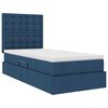 vidaXL Cama con almacenamiento y colch&oacute;n Azul 100 x 200 cm Poli&eacute;ster