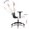 vidaXL Silla gaming cuero sintético blanco y rosa