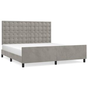 vidaXL Estructura de cama sin colch&oacute;n terciopelo gris claro 160x200 cm