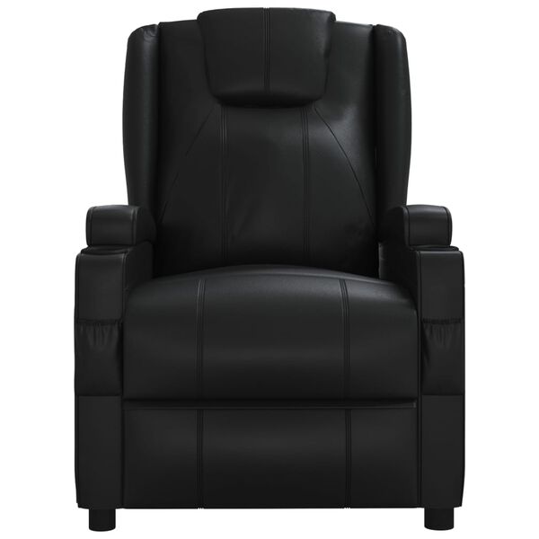 vidaXL Sillón de masaje eléctrico cuero sintético negro