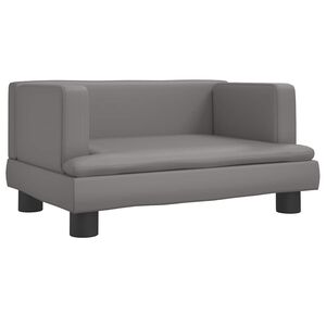 vidaXL Cama para perros de cuero sint&eacute;tico gris 60x40x30 cm