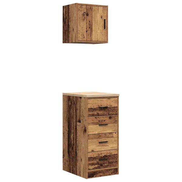 vidaXL Armarios 2 uds para garaje madera ingenier&iacute;a antigua madera