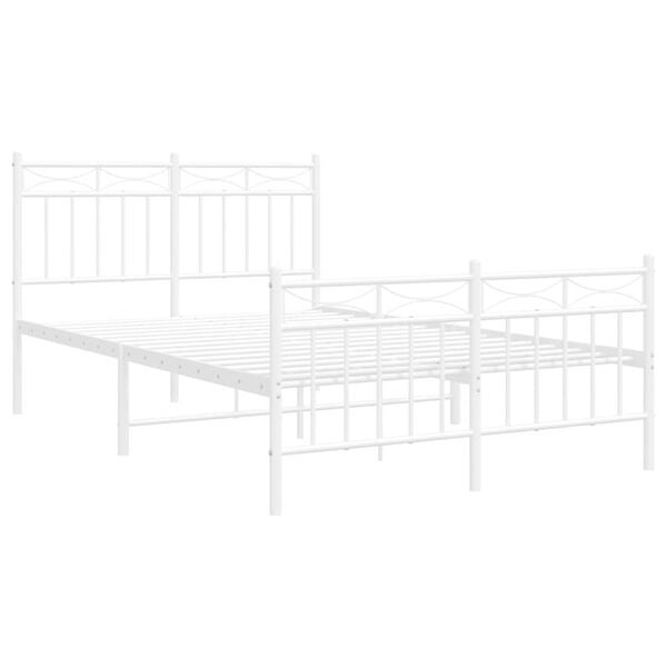 vidaXL Estructura cama sin colch&oacute;n con estribo metal blanco 120x190 cm