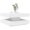 vidaXL Mesa de centro giratoria 360 grados blanco 70x70x34,5 cm