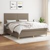vidaXL Cama box spring con colch&oacute;n tela gris taupe 180x200 cm