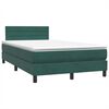 vidaXL Cama box spring con colch&oacute;n terciopelo verde oscuro 120x210 cm