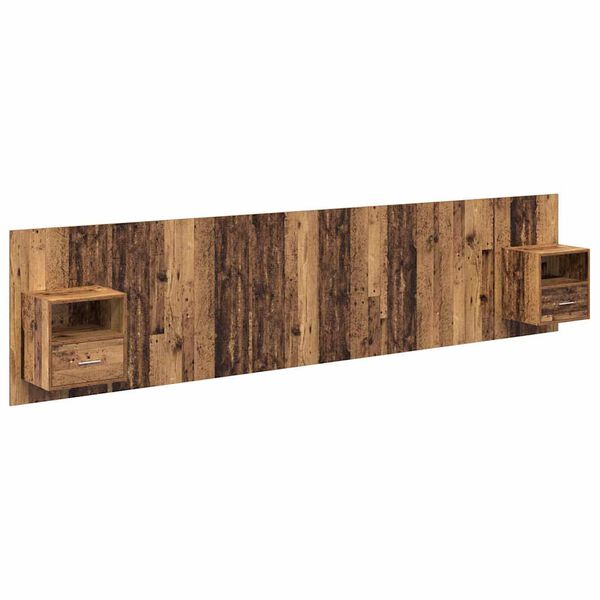 vidaXL Cabecero con Mueble con caj&oacute;n 3 pcs Madera envejecida