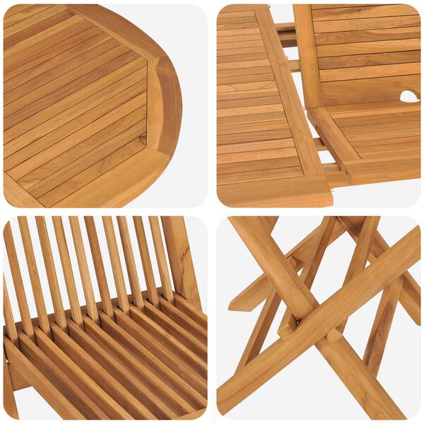 vidaXL Conjunto de Comedor de Jard&iacute;n 5 pcs Marr&oacute;n