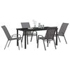 vidaXL Conjunto de Comedor de Jard&iacute;n 5 pcs Gris Textileno y acero
