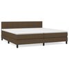 vidaXL Cama box spring con colch&oacute;n tela marr&oacute;n oscuro 200x200 cm