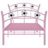 vidaXL Estructura de cama sin colch&oacute;n metal rosa 90x200 cm