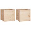 vidaXL Jardineras 2 uds madera maciza de pino 50x50x50 cm