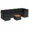 vidaXL Set de sof&aacute;s de jard&iacute;n y cojines 8 piezas rat&aacute;n sint&eacute;tico negro