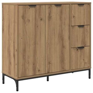 vidaXL Aparador Roble artisan 89,5 x 33 x 82 cm Madera de ingenier&iacute;a