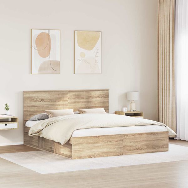 vidaXL Estructura de cama Sonoma 180 x 200 cm Madera de pino macizo