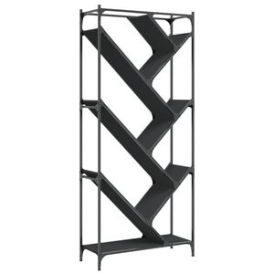 vidaXL Estanter&iacute;a de madera de ingenier&iacute;a y metal negro 79x30x180 cm