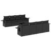 vidaXL Set de sof&aacute;s de jard&iacute;n 8 piezas y cojines rat&aacute;n sint&eacute;tico negro