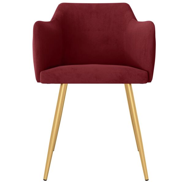 vidaXL Sillas de comedor 4 unidades terciopelo rojo tinto