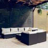 vidaXL Set de muebles de jardín 8 pzas y cojines ratán sintético negro
