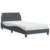 vidaXL Cama con colch&oacute;n Dover terciopelo gris oscuro 100x200 cm