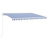vidaXL Toldo retr&aacute;ctil manual con LED azul y blanco 400x300 cm