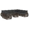 vidaXL Conjunto de sof&aacute;s de jard&iacute;n 11 pcs Gris y Gris Oscuro