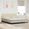 vidaXL Estructura de cama sin colch&oacute;n tela color crema 180x200 cm