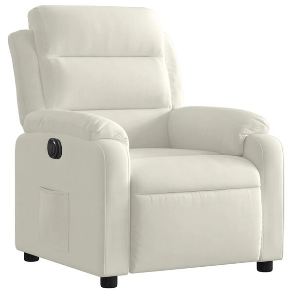 vidaXL Sillón reclinable eléctrico de terciopelo blanco crema