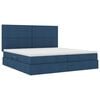 vidaXL Cama con almacenamiento y colch&oacute;n Azul 200 x 200 cm Poli&eacute;ster