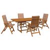 vidaXL Juego de comedor de jard&iacute;n de 5 piezas Natural