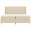 vidaXL Cama tipo Box Spring con colch&oacute;n Crema 200 x 200 cm tela