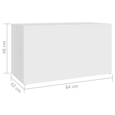 vidaXL Baúl de almacenamiento madera contrachapada blanco 84x42x46 cm