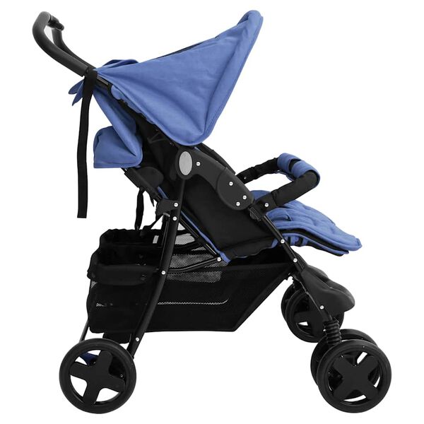 vidaXL Carrito para gemelos de acero azul marino