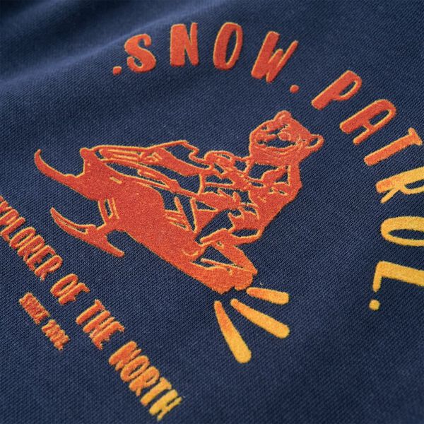 Sudadera infantil con capucha azul marino y naranja 104