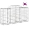 vidaXL Cestas de gaviones 6 uds forma de arco hierro 200x50x100/120 cm