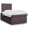 vidaXL Cama box spring con colch&oacute;n tela marr&oacute;n oscuro 120x190 cm