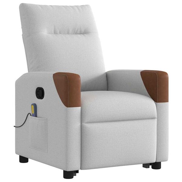vidaXL Sill&oacute;n de masaje reclinable de pie de tela gris nube