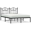 vidaXL Estructura cama sin colch&oacute;n con cabecero metal negro 140x190 cm