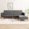 vidaXL Sof&aacute; cama de 2 plazas con taburete tela gris oscuro