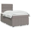 vidaXL Cama box spring con colch&oacute;n tela gris taupe 120x190 cm