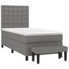 vidaXL Cama box spring con colch&oacute;n tela gris oscuro 90x190 cm
