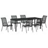 vidaXL Conjunto de Comedor de Jard&iacute;n 7 pcs Negro