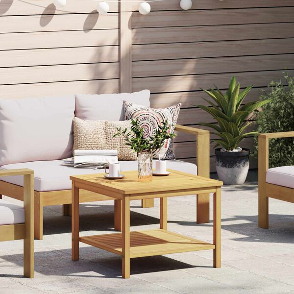 vidaXL Mesa lateral Aceite Natural 60 x 60 x 45 cm